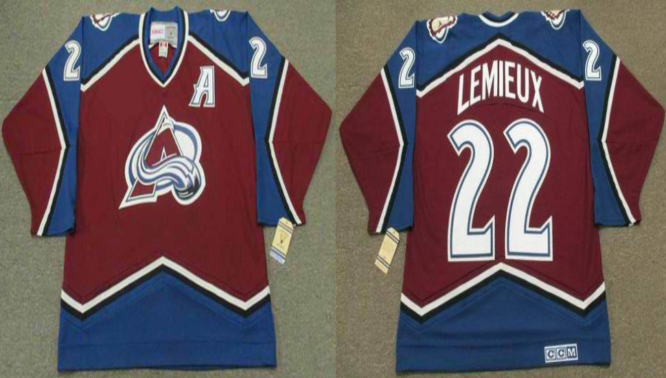 2019 Men Colorado Avalanche 22 Lemieux red CCM NHL jerseys